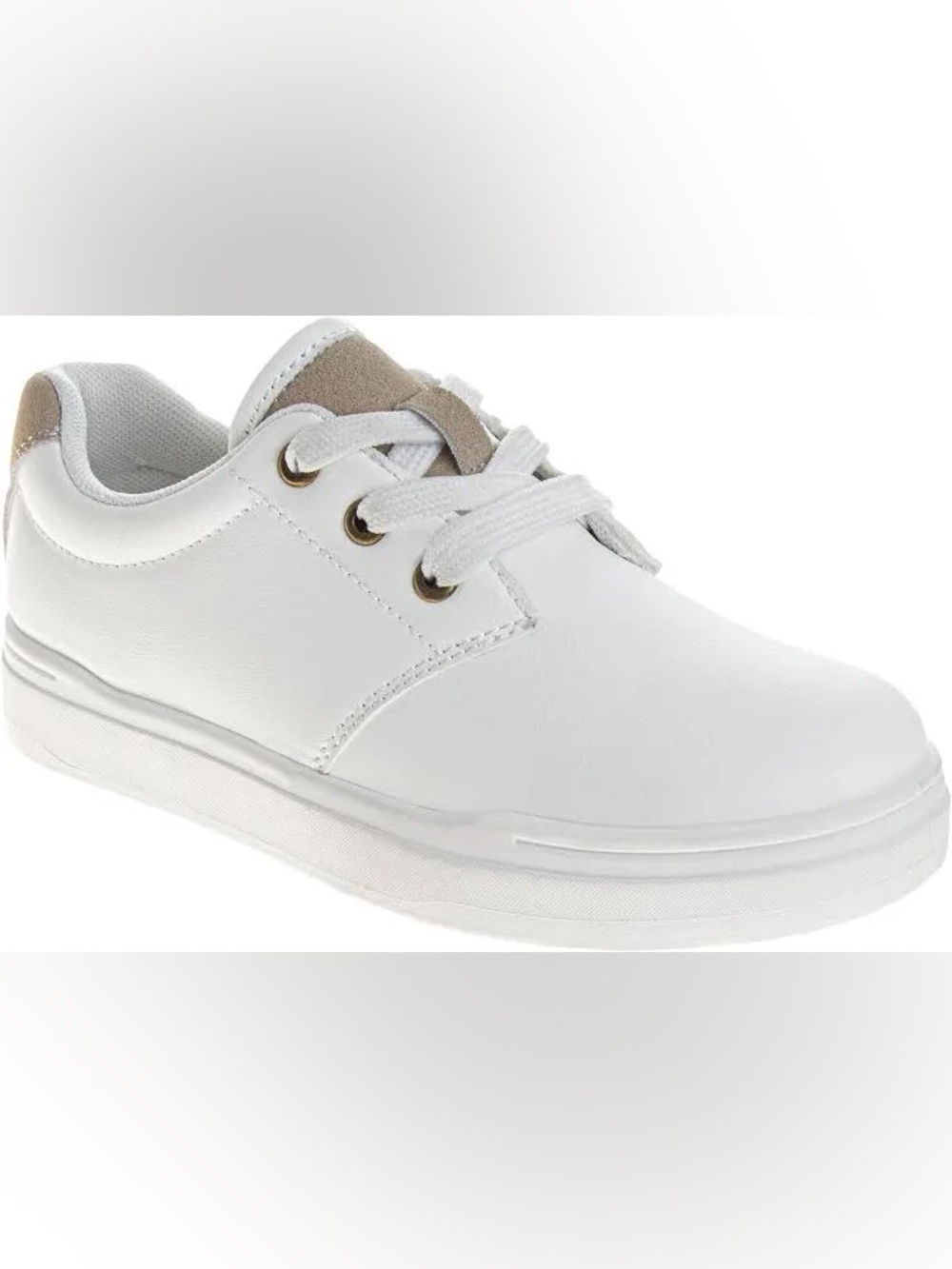 Beverly Hills Polo Club White Kids Sneakers with Tan Accent